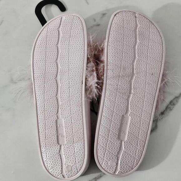 2/$20 INC International Concepts Faux Marabou Pink Slides Size XL (11/12) - Picture 5 of 8